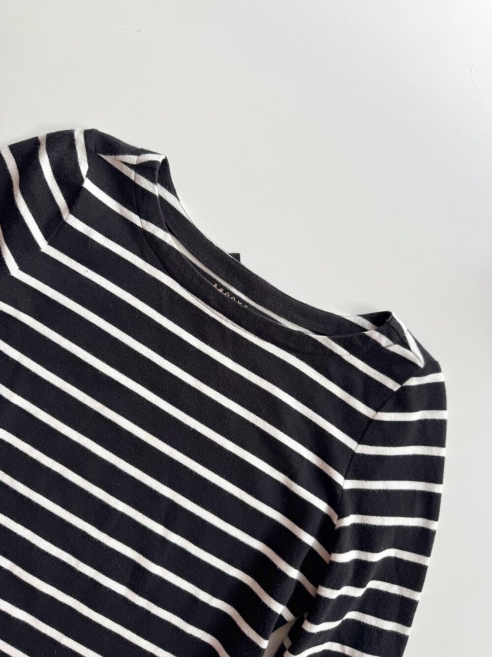 BROOME STREET KATE SPADE Black Striped Cotton Ruffle Sleeve Mariner Top, Size XS - Picture 7 of 12